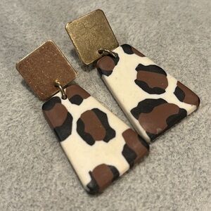 Plunder Gold and Animal Print Earrings